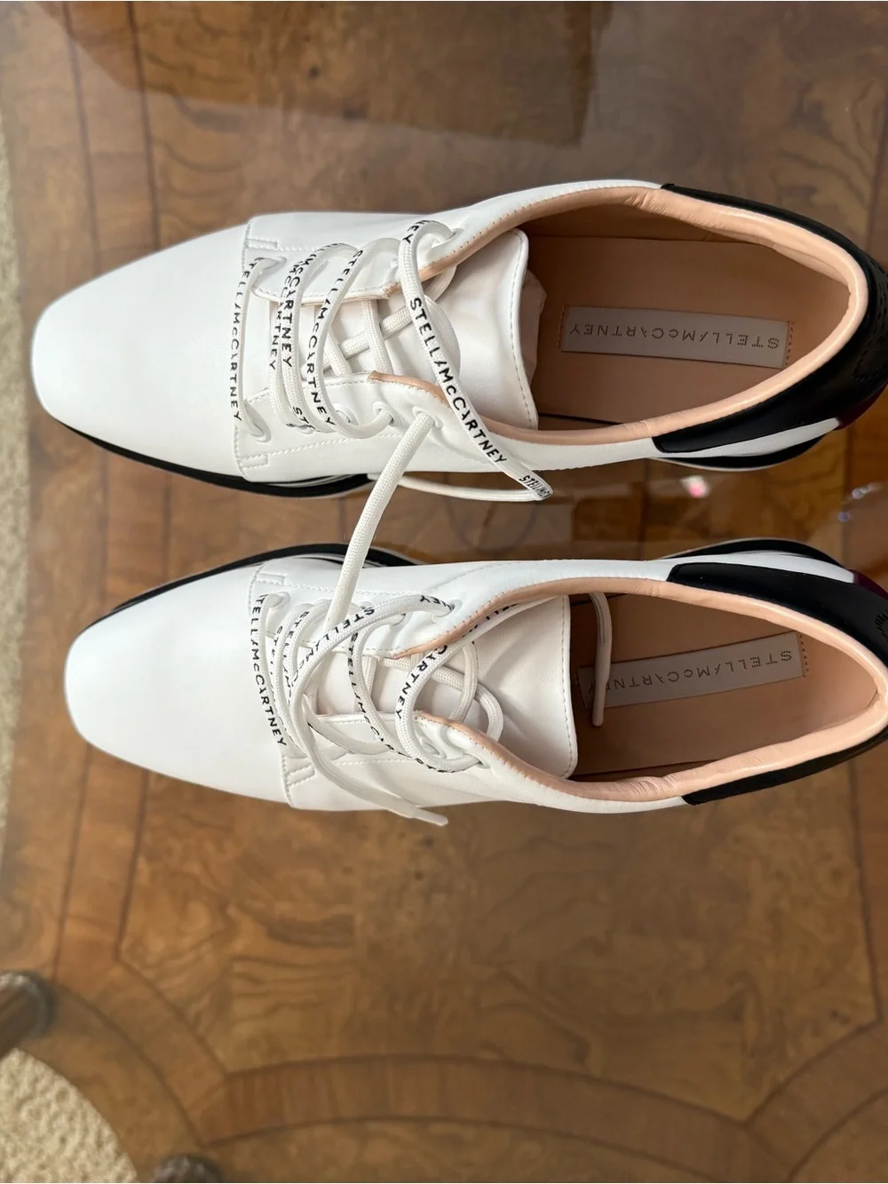 Stella McCartney Sneakelyse Eco Alter White Black Plum Platform Sneakers 9 10 👟